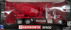 1:32 W900 Kenworth Cement Truck Red