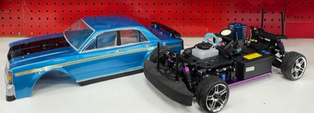 1:10 RC Nitro EXCRC Petrol Engine Ford Falcon XY GTHO On Road Car Starlight Blue