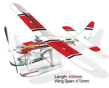 Rubber Band Powered Seaplane Red Wing