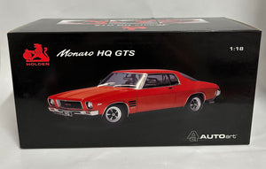 1:18 HQ GTS Monaro Tangerine with Lone O'Ranger Stripes