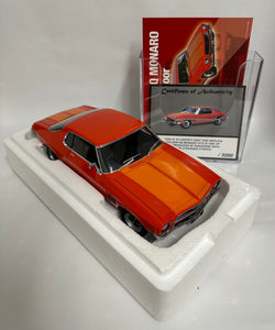 1:18 HQ GTS Monaro Tangerine with Lone O'Ranger Stripes