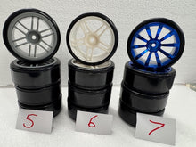 Load image into Gallery viewer, Set of 4 Drift Wheels &amp; Tyres for 1:10 Scale On Road Cars

