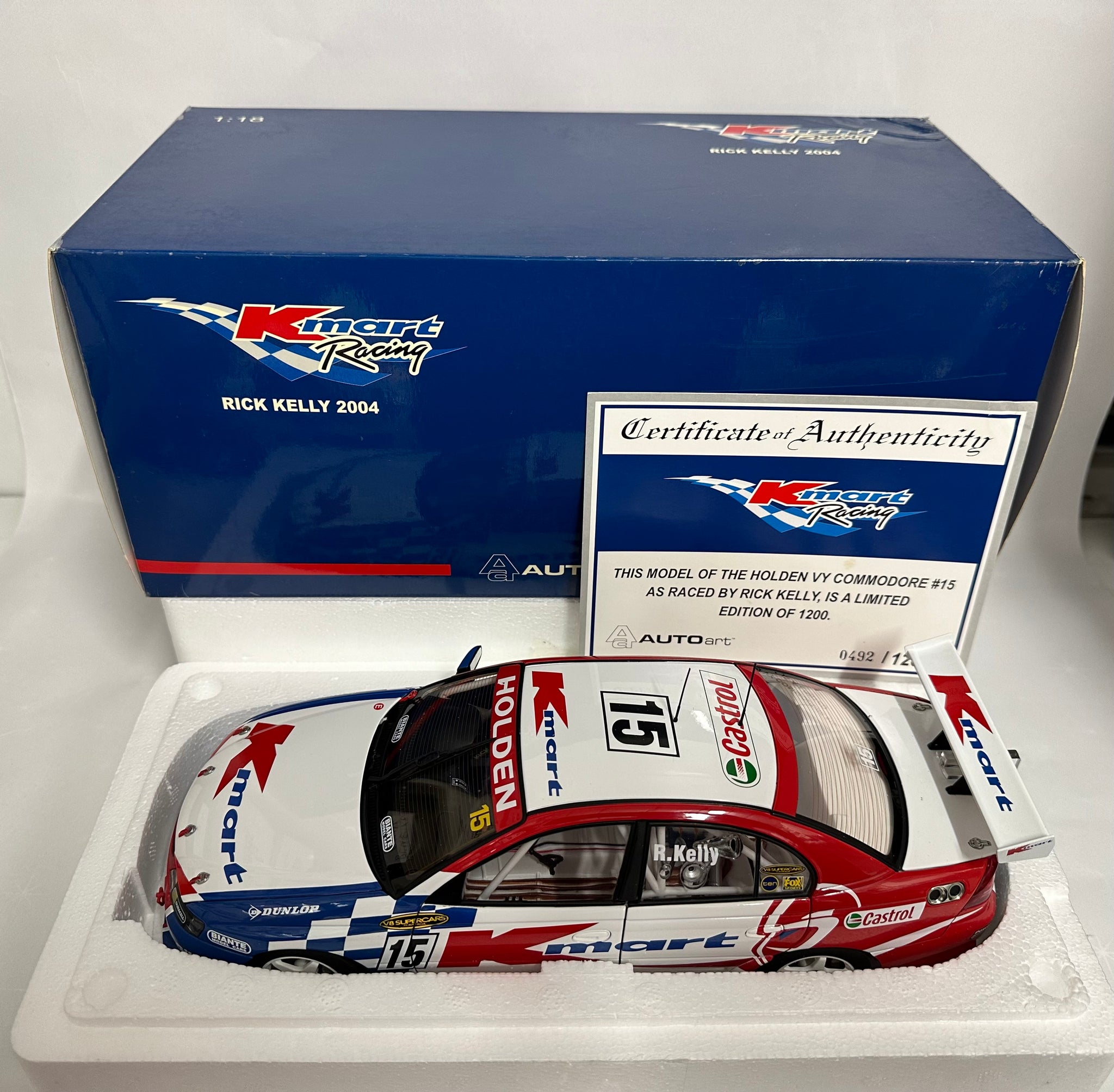 1:18 2004 Rick Kelly #15 Kmart Racing VY Holden Commodore