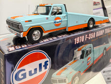 Load image into Gallery viewer, 1:18 1970 F-350 Ramp Truck - Gulf Racing Team
