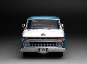 1:18 1965 Ford F-100 Custom Cab Pickup – Marlin Blue/White