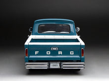 Load image into Gallery viewer, 1:18 1965 Ford F-100 Custom Cab Pickup – Marlin Blue/White
