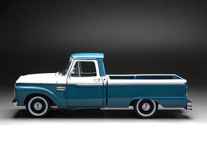 1:18 1965 Ford F-100 Custom Cab Pickup – Marlin Blue/White