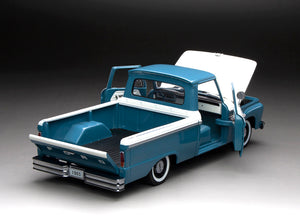 1:18 1965 Ford F-100 Custom Cab Pickup – Marlin Blue/White