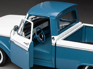 1:18 1965 Ford F-100 Custom Cab Pickup – Marlin Blue/White