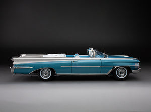 1:18 1959 Oldsmobile “98” Open Convertible – Aqua Mist Metallic/ Polaris White