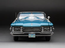 Load image into Gallery viewer, 1:18 1959 Oldsmobile “98” Open Convertible – Aqua Mist Metallic/ Polaris White
