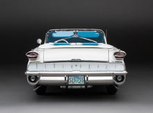 Load image into Gallery viewer, 1:18 1959 Oldsmobile “98” Open Convertible – Aqua Mist Metallic/ Polaris White
