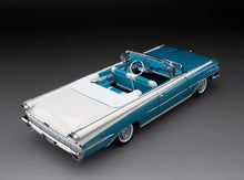 Load image into Gallery viewer, 1:18 1959 Oldsmobile “98” Open Convertible – Aqua Mist Metallic/ Polaris White
