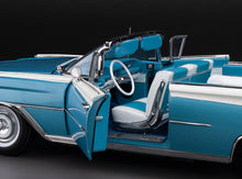 Load image into Gallery viewer, 1:18 1959 Oldsmobile “98” Open Convertible – Aqua Mist Metallic/ Polaris White
