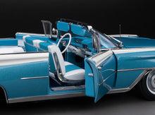 Load image into Gallery viewer, 1:18 1959 Oldsmobile “98” Open Convertible – Aqua Mist Metallic/ Polaris White
