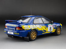 Load image into Gallery viewer, 1:18 Subaru Impreza 555 – #8 P.Bourne/C.Vincent – Rally of New Zealand 1997
