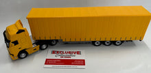 Load image into Gallery viewer, 1:50 Volvo Prime mover &amp; Curtain Side Trailer (Yellow)
