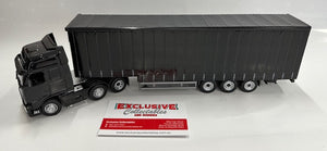 1:50 Volvo Prime mover & Curtain Side Trailer (Black)