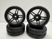 Load image into Gallery viewer, Set of 4 Road Wheels &amp; Tyres for 1:10 Scale RC Cars
