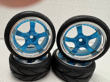 Load image into Gallery viewer, Set of 4 Road Wheels &amp; Tyres for 1:10 Scale RC Cars
