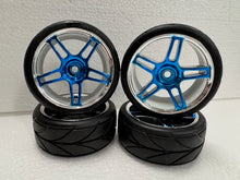 Load image into Gallery viewer, Set of 4 Road Wheels &amp; Tyres for 1:10 Scale RC Cars
