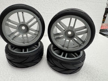 Load image into Gallery viewer, Set of 4 Road Wheels &amp; Tyres for 1:10 Scale RC Cars
