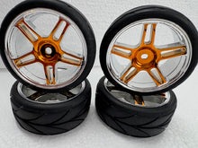 Load image into Gallery viewer, Set of 4 Road Wheels &amp; Tyres for 1:10 Scale RC Cars
