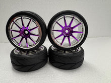 Load image into Gallery viewer, Set of 4 Road Wheels &amp; Tyres for 1:10 Scale RC Cars
