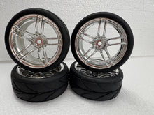 Load image into Gallery viewer, Set of 4 Road Wheels &amp; Tyres for 1:10 Scale RC Cars
