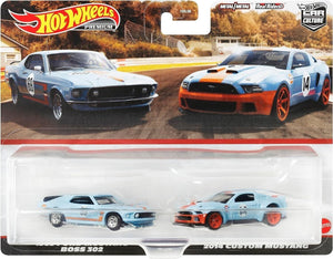 Hot Wheels Premium - 1969 Ford Mustang Boss 302 & 2014 Custom Mustang