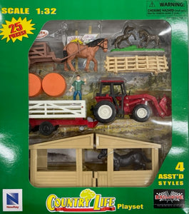 1:32 Country Life 25 Piece Playset (Horse Farm)