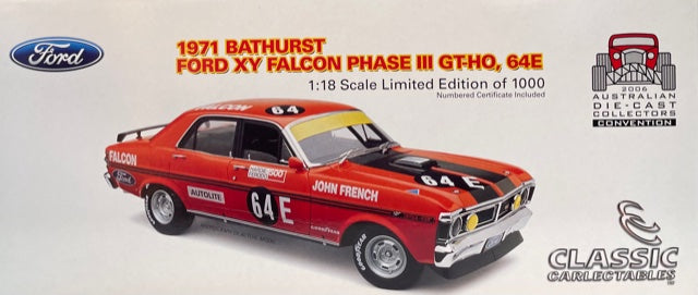 1:18 Ford XY Falcon Phase III GTHO 1971 64E John French Classic Carlectables