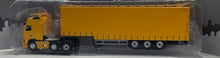 Load image into Gallery viewer, 1:50 Volvo Prime mover &amp; Curtain Side Trailer (Yellow)
