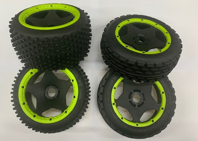 1:5 Baja Tyre Set Complete - Green