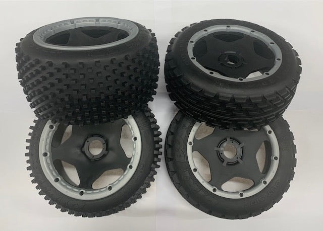 1:5 Baja Tyre Set Complete - Grey