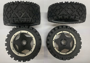 1:5 Baja All Terain Tyre Set Complete - White
