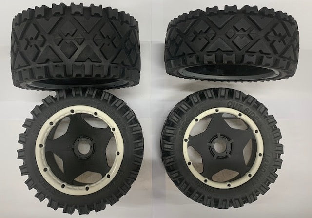 1:5 Baja All Terain Tyre Set Complete - White