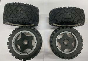 1:5 Baja All Terain Tyre Set Complete - Grey