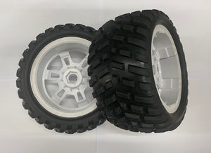 1:5 T5, T6 & T6 Pro Monster Truck Tyre Pair Complete - White