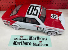 Load image into Gallery viewer, 1:10 Holden A9X Torana 05 Body Shell - w/Marlboro Decals
