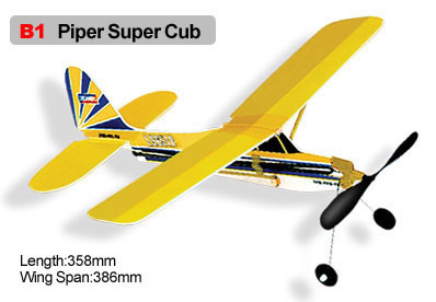 Rubber Band Powered Planes Piper Super Club Model