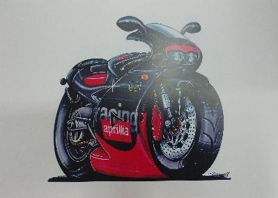 Cartoon Aprilia Racing RS 125 A3 Poster
