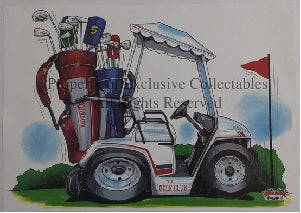 Cartoon Golf Club Caddy A3 Poster