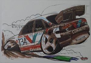 Cartoon Garth Tander Valvoline Racing No 34 A3 Poster