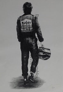 Cartoon Ayrton Senna A3 Poster
