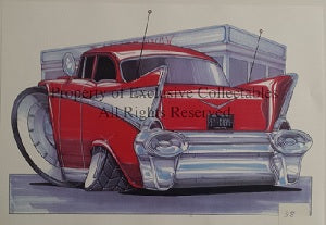 Cartoon 57 Chevy A3 Poster