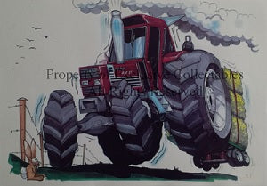 Cartoon Tractor A3 Poster