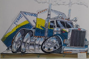 Cartoon Peterbilt Truck Poster