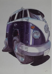 Cartoon Volkswagen VW BUS (Splity) A3 Poster