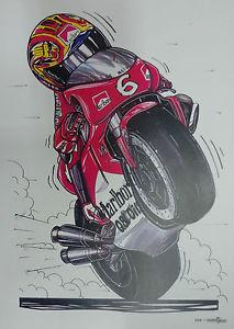 Cartoon Marlboro Honda #6 Max Biaggi A3 Poster